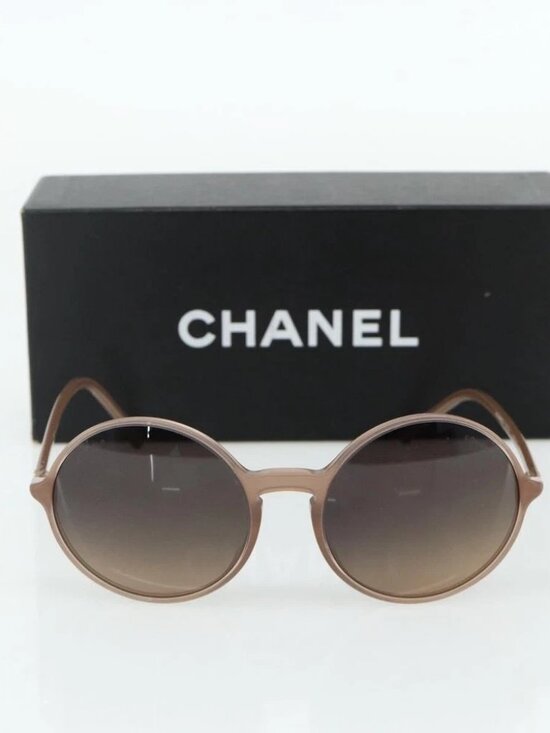 CHANEL COCO Mark Sunglasses plastic Beige CC Auth 176077A main image 11